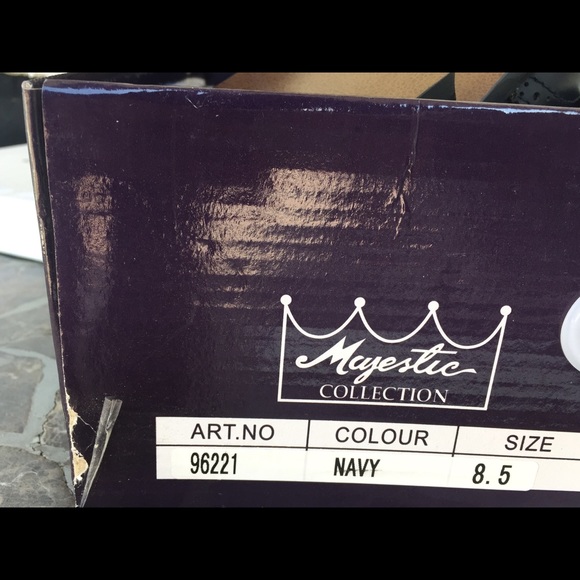 NWT Mens formal slip on leather lining dark navy blue dress shoes - Picture 6 of 12